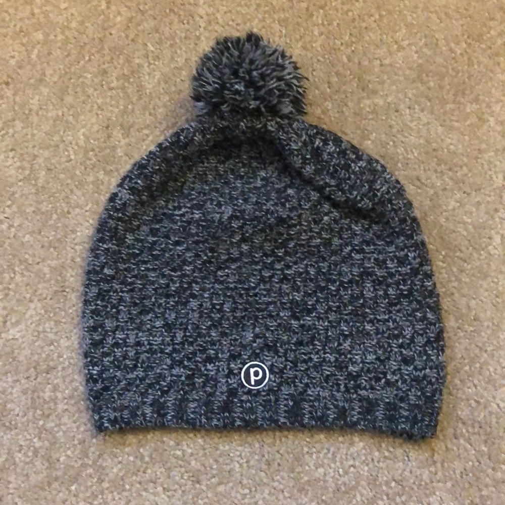 Pure Barre pom beanie
